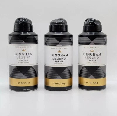 Bath & Body Works Gingham Legend мужской спрей для тела 3,7 унц лот из 3 ~ новый ~ РЕДКИЙ! - Изображение 1 из 2