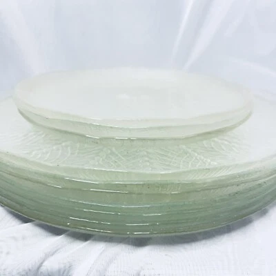 Platos Arcoroc vintage franceses de vidrio transparente con patrón de trigo Foto 1 de 4