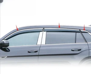 For Volkswagen Atlas Cross Sport 2020-2024 Black+Steel Window Rain Guard Shade - Picture 1 of 10