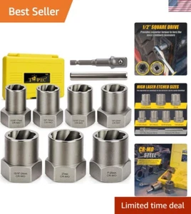 Juego de extractores de pernos de cromo molibdeno de 9 piezas para sujetadores pelados y dañados - Imagen 1 de 9