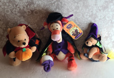 3 x Collectable Halloween Winnie Pooh Disney Soft Cuddly Toy Tigger Witch Doctor