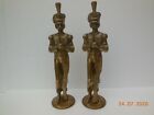 vintage ornaments brass soldiers  french Napoleonic  hollow backed shelf figures