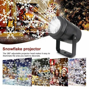 Christmas LED Moving Snowflake Laser Light Projector Lamp Xmas Party Decoration - Picture 1 of 11
