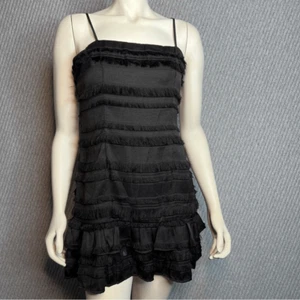 Mini Vestido Princesa Polly Negro Molina” Flecos Bodycon Para Mujer Talla 6 - Imagen 1 de 9