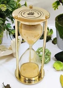 Temporizador de arena de latón reloj de arena reloj de arena temporizador decoración del hogar antiguo decoración de mesa - Imagen 1 de 4