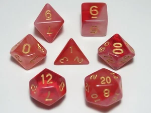 NEW RPG / D&D Dice Set of 7 - Pale Moon Red - Picture 1 of 9