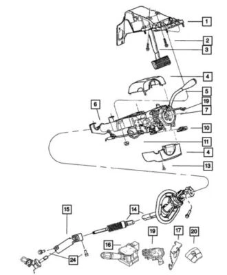 Eje de columna de dirección superior genuino Mopra 2004-2024 Dodge Ram 1500 55351302AL Foto 1 de 4