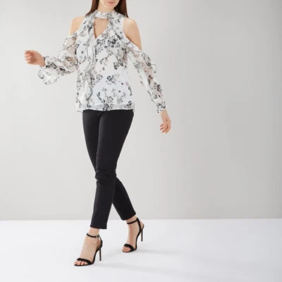 Coast Becky Floral Print Frill Top Size 18 - Image 1 of 4