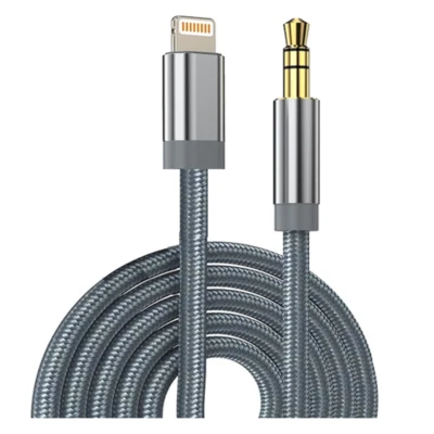AUX & Charger Cable Nylon Braided Cord 3.5mm Headphone Jack Adapter for iPhone. - Image 1 of 4