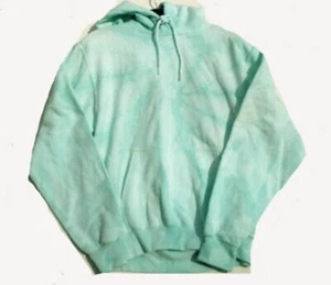 Kapuzenpullover Größe SMALL leicht blau mit grüner Tönung handgefärbt Batik - Bild 1 von 1