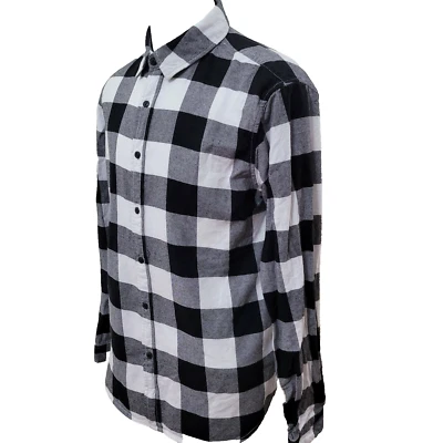 Topman Men's Size M Black & White Check Cotton Long Sleeve Casual Shirt - Image 1 of 4