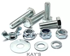 SELECT M12 FULLY THREADED BOLTS,NUTS OR WASHERS HIGH TENSILE ZINC PLATED SCREWS - Picture 1 of 1