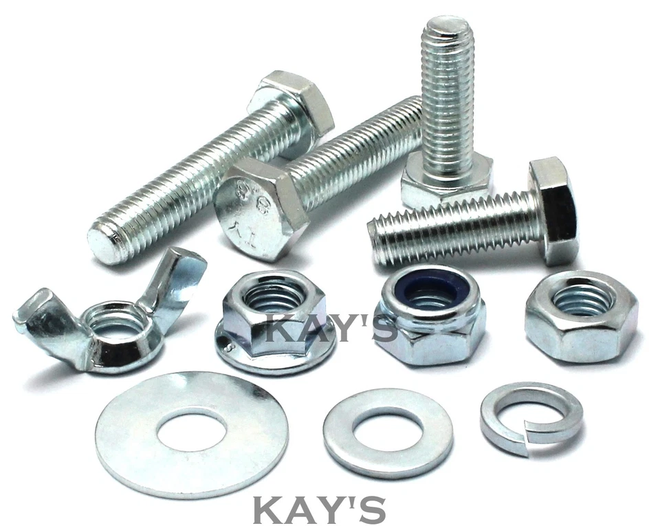 KAYFAST SELECT M12 FULLY THREADED BOLTS,NUTS OR WASHERS HIGH TENSILE ZINC PLATED SCREWS