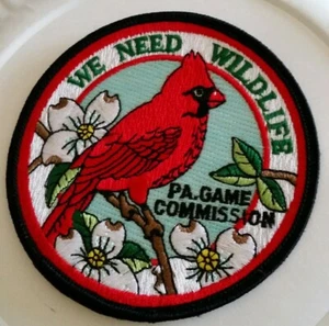 Pa. Game Commission We Need Wildlife 4 Inch Patch Red Cardinal - Picture 1 of 2