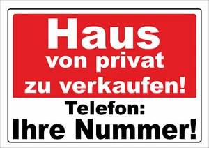 Haus von privat zu verkaufen! versch. Formate und Materialien - PERSONALISIERT - Bild 1 von 1