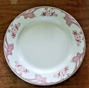 VINTAGE SHENANGO PORZELLAN RIMROL SHO25 WEINROT BLUMEN MITTAGESSEN TELLER 9" RESTAURANTWARE - Bild 1 von 4