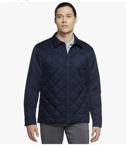 Nike Men's Dark Blue Quilted Jacket Repel Synthetic-Fill Men's Golf Jacket L - Picture 1 of 19