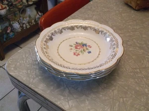 Vintage Stetson 22 Kt Gold Trim American Beauty Soup Bowls 8 1/2 inch - Picture 1 of 7