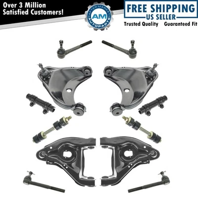 12 Piece Steering & Suspension Kit Control Arms Tie Rods Sway Bar End Links New Foto 1 de 4