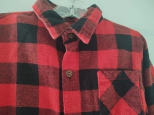Spring & Gege Kids M Red & Black Buffalo Check Long Sleeved Flannel Shirt - Picture 1 of 3