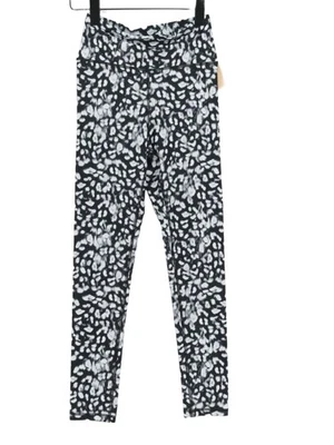 Dancing Leopard Women's Leggings UK 8 Black Animal Print 100% Nylon Full length - Image 1 of 4