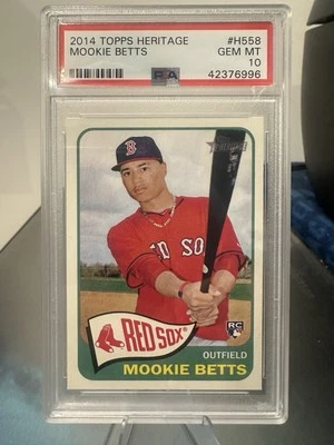 2014 Topps Heritage Mookie Betts (RC) Rookie PSA 10 High Number #H556 Dodgers - Image 1 of 2