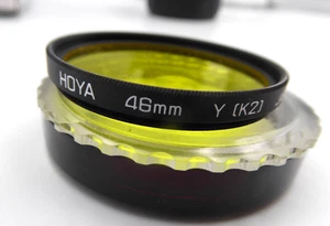 Hoya 46mm Y (K2) Yellow Camera Filter very good condition with keeper - Picture 1 of 2