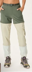 Outdoor Voices Womens RecTrek Zip-Off Pants Cargo Hiking Colorblock Small Green - Picture 1 of 1
