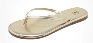 NEW Cali Thong Flip Flops Flat Sandals Gold Shade & Shore Size 10 - Picture 1 of 1