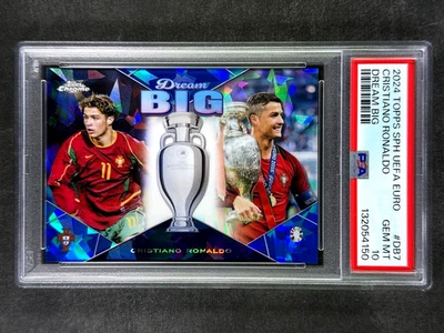 2024 Topps Cromo Zafiro UEFA Euro #DB7 Cristiano Ronaldo Dream Big PSA 10 Gemas Foto 1 de 2