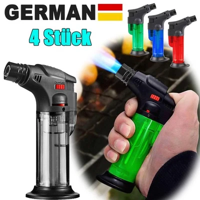 4x Sturmfeuerzeug Bunsenbrenner Crunch Feuerzeug Jet Flamme Blueflame Winddichte - Bild 1 von 4