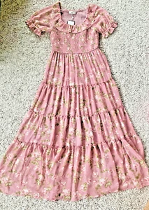 In Loom Women Boho Smocked Maxi Dress Pink Lovely! New - Picture 1 of 14