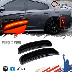Luces de señalización laterales LED rojas ahumadas del parachoques trasero PLUG & PLAY - 15-22 Dodge Charger - Imagen 1 de 11