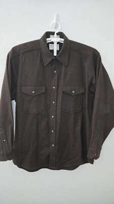 Vintage Pendleton Outdoor Mens Large 100% Wool Long Sleeve Brown Shirt - Image 1 of 4