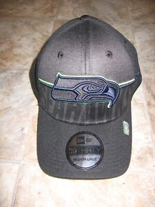 SEATTLE SEAHAWKS NFL NEW WITH TAGS BLACK BASEBALL HAT CAP BY NEW ERA 39THIRTY