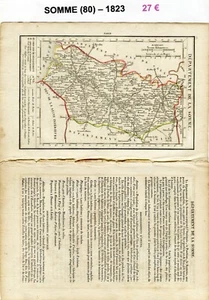 Dépt 80 - XIX ème Siècle Belle Petite Carte avec 2 Pages de Renseignements 1823 - Picture 1 of 1
