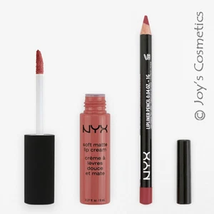 2 NYX Soft Matte Lip Cream 19 Cannes + Slim Lip pencil 828 Ever Set  *Joy's* - Picture 1 of 2