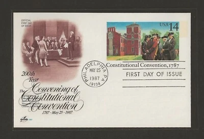 1987 US 14c Constitutional Convention FDC Postal Card Scott #UX116 - Image 1 of 2
