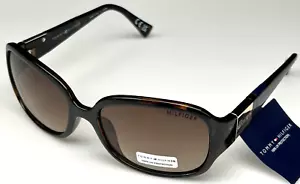 Tommy Hilfiger Women's 56mm Tortoise Frame Brown Lens Designer Sunglasses NEW - Picture 1 of 3