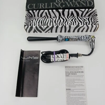NuMe Womens Black And White 25-13 MM Reversed Curling Iron Wand HB0258 - Image 1 of 4