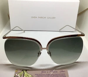 LINDA FARROW LFL 271/2 65-12-135 SILVER/GREY NEW SUNGLASS CASE RETAIL $1000  - Picture 1 of 12