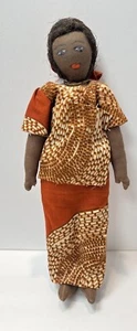 African American Rag Doll Vintage Handmade Cloth Folk Art Approx 12” Free Ship - Picture 1 of 10