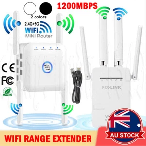 1200Mbps Dual Band Wireless WiFi/5G Extender Repeater Router Range Signal Boost - Picture 1 of 16