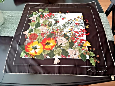 Leonardi итальянский цветочный шарф цветы осень урожай цвета 30 X 30 в винтажный - Изображение 1 из 4