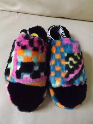 Zapatillas UGG Fluff Yeah Checks Multi Slide 1130390K Adolescentes Talla 5 Foto 1 de 4