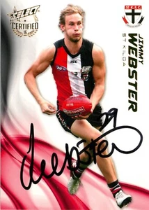 Signed 2016 ST KILDA SAINTS AFL Card JIMMY WEBSTER - Bild 1 von 3