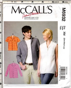 "Camisas Miss/Hombre" ©2014 McCall's Palmer/Pletsch Pattern M6932 XM S-M-L - Imagen 1 de 5