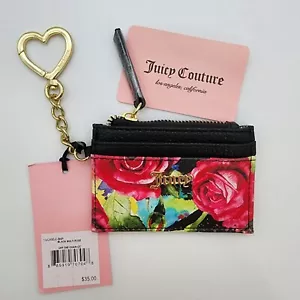 Portafoglio nuovo con etichette Juicy Couture floreale porta carte di credito tasca chiusura cerniera regalo - Foto 1 di 5