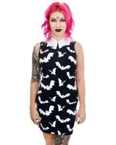 Rat Baby Bat print Gothic Bodycon Dress - Picture 1 of 3