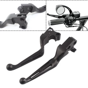 Black Handlebar Hand Brake Clutch Levers For Harley Touring Dyna Electra Glide - Picture 1 of 14